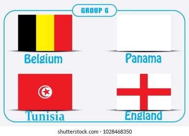Football. Championship. Vector flags. Russia. Group H