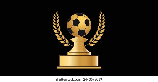 Football championship winner golden Trophy cup vector illustration