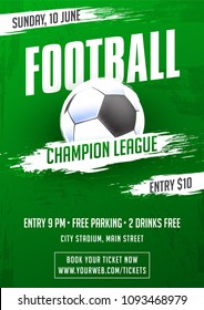 Football championships flyer, banner or poster design.