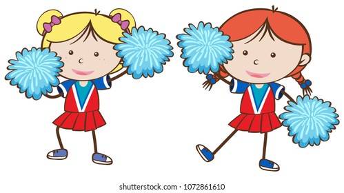 Football Cheerleader on White Background illustration