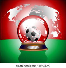 football in the christal globe