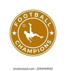 Football Circle gold logo design vector template
