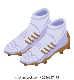 Football Cleats Icon. Isometric Of Football Cleats Vector Icon For Web Design Isolated On White Background