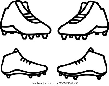 Football Cleats, Sapatos de futebol, Ilustração de vetor de botas de futebol, Cleats esportivos 