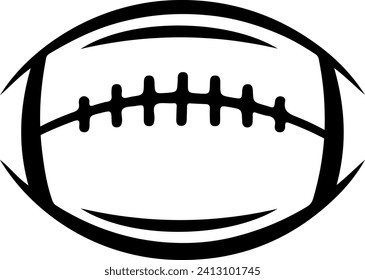 Football clip art design on plain white transparent isolated background for card, shirt, hoodie, sweatshirt, apparel, card, tag, mug, icon, poster or badge