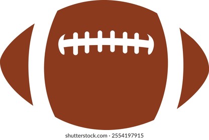 Football clip art design on plain white transparent isolated background for card, shirt, hoodie, sweatshirt, apparel, card, tag, mug, icon, poster or badge