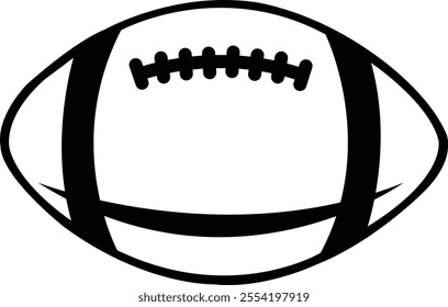 Football clip art design on plain white transparent isolated background for card, shirt, hoodie, sweatshirt, apparel, card, tag, mug, icon, poster or badge