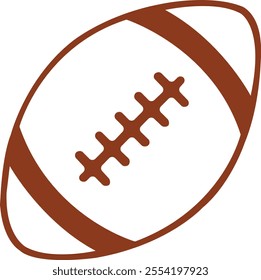 Football clip art design on plain white transparent isolated background for card, shirt, hoodie, sweatshirt, apparel, card, tag, mug, icon, poster or badge