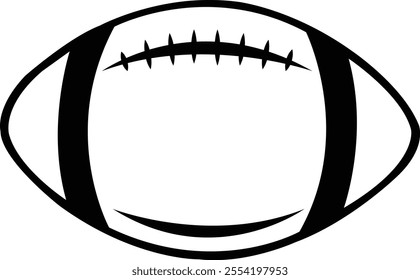 Football clip art design on plain white transparent isolated background for card, shirt, hoodie, sweatshirt, apparel, card, tag, mug, icon, poster or badge