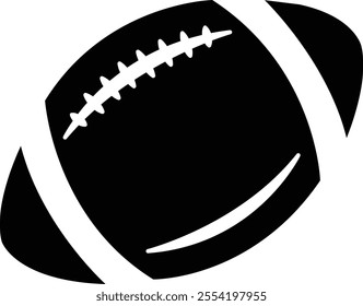 Football clip art design on plain white transparent isolated background for card, shirt, hoodie, sweatshirt, apparel, card, tag, mug, icon, poster or badge