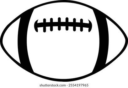 Football clip art design on plain white transparent isolated background for card, shirt, hoodie, sweatshirt, apparel, card, tag, mug, icon, poster or badge