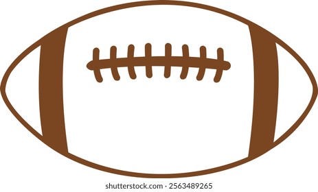 Football clip art design on plain white transparent isolated background for card, shirt, hoodie, sweatshirt, apparel, card, tag, mug, icon, poster or badge, tailgates and touchdowns