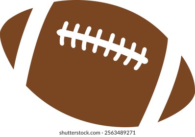 Football clip art design on plain white transparent isolated background for card, shirt, hoodie, sweatshirt, apparel, card, tag, mug, icon, poster or badge, tailgates and touchdowns