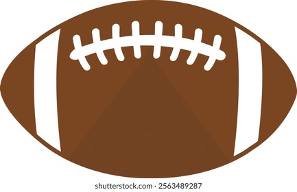 Football clip art design on plain white transparent isolated background for card, shirt, hoodie, sweatshirt, apparel, card, tag, mug, icon, poster or badge, tailgates and touchdowns