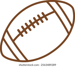 Football clip art design on plain white transparent isolated background for card, shirt, hoodie, sweatshirt, apparel, card, tag, mug, icon, poster or badge, tailgates and touchdowns