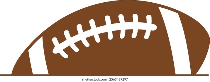 Football clip art design on plain white transparent isolated background for card, shirt, hoodie, sweatshirt, apparel, card, tag, mug, icon, poster or badge, tailgates and touchdowns