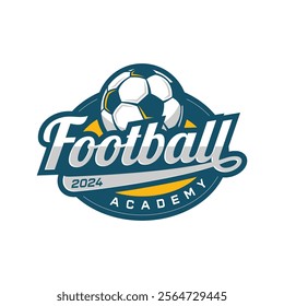 Football Club Academy logo Sign Badge Template. Vintage Soccer or Football Logo, Emblem, Badge. Vector illustration