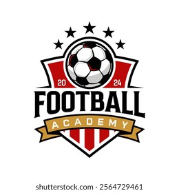 Football Club Academy logo Sign Badge Template. Vintage Soccer or Football Logo, Emblem, Badge. Vector illustration