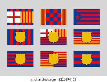 Football club Barcelona fan flag vector background.