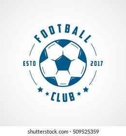 Football Club Emblem Blue Flat Icon On White Background