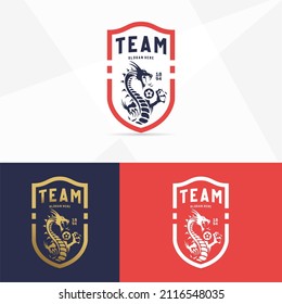 Football club emblem. Dragon icon football badge shield logo, football team game club element, Vector Logo Illustration Suitable for championship or team