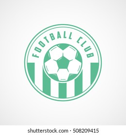 Football Club Emblem Green Line Icon On White Background