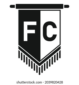 Football club emblem icon simple vector. Soccer badge. College shield