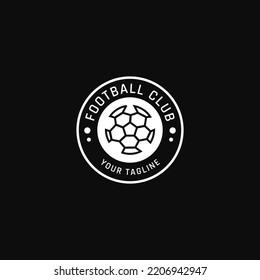 Football club emblem logo with a circle shape and black color.