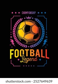Football club emblem. Original vector illustration in vintage style. T-shirt design. Hand drawn, not AI