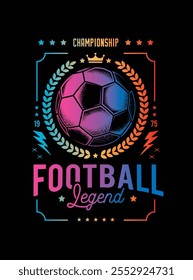 Football club emblem. Original vector illustration in vintage style. T-shirt design. Hand drawn, not AI