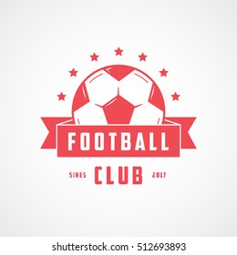 Football Club Emblem Red Flat Icon On White Background