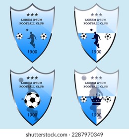 football club logo design template in 3d style