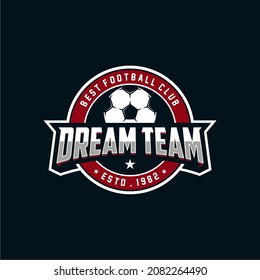 Football club logo. Football club emblem, design template on dark background