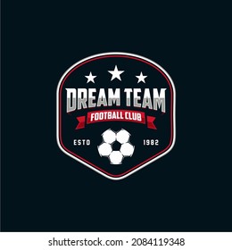 Football club logo. Football club emblem, design template on dark background