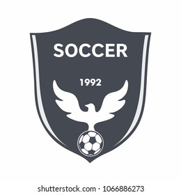 Football club logo with fenix and ball for emblem, Soccer club. vector