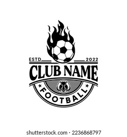 Football Club Logo With Fireball and Hog Icon Vector design