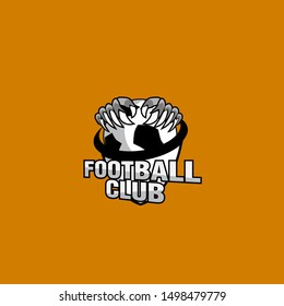 football club logo icon with beast power illustration