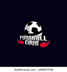 football club logo icon with fire power illustration