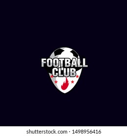 football club logo icon with fire power illustration