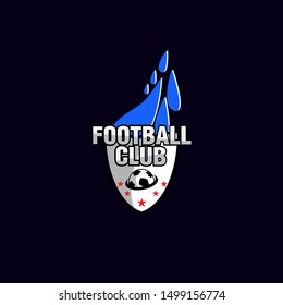 football club logo icon with water power illustration