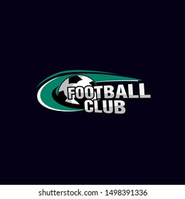 football club logo icon with wind power illustration