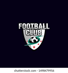 football club logo icon with wind power illustration