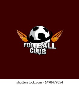 football club logo icon with wings power illustration