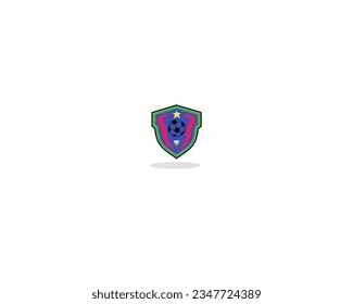 Football club logo isolated on white, vector logo with shield background