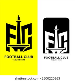 Football club logo with Jakarta National Monument icon