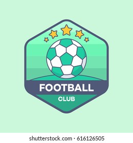 Football Club Logo Line Minimal Style Vector Illustration