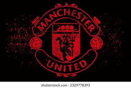 football club logo of manchester united, manchester united kingdom typography graphic design, Manchester is Red Typography,manchester word graffiti