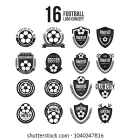 Football Club Logo Set Vector Template Design