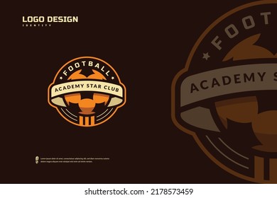 Football club logo, Soccer tournament emblems template. Sport team identity, E-Sport badge design vector illustrations