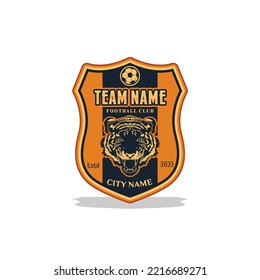 Football Club Logo With Tiger Head Illustration Vector Design